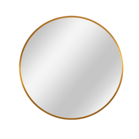 Aluminum alloy fine-edged gold round mirror Round Bathroom Mirror, Circle Mirrors for Wall, Living Room, Bedroom, Vanity, Entryway, Hallway